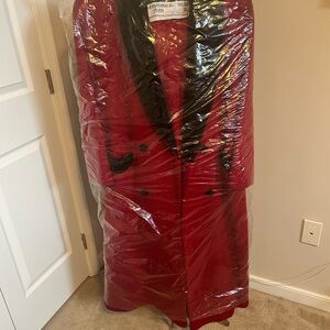 Elegant Red Women's Wool Coat